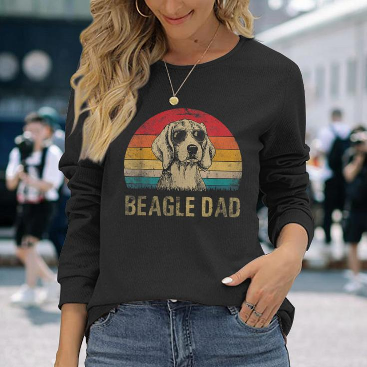 Vintage Beagle Dad Beagle Dog Dad Fathers Day Long Sleeve T-Shirt Gifts for Her