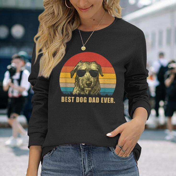 Vintage Best Dog Dad Ever Irish Wolfhound Long Sleeve T-Shirt Gifts for Her