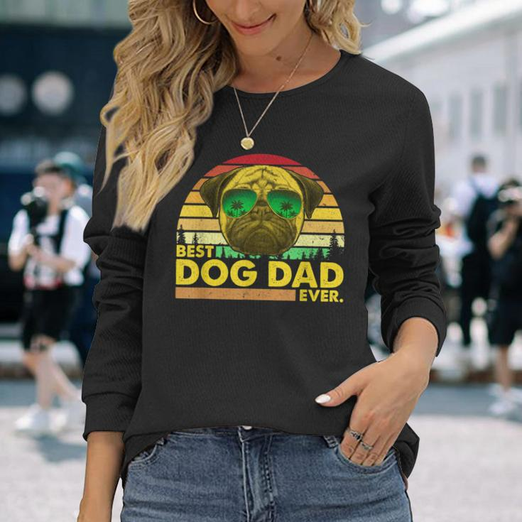 Vintage Best Pug Dad Ever Dog Daddy Father Long Sleeve T-Shirt T-Shirt Gifts for Her