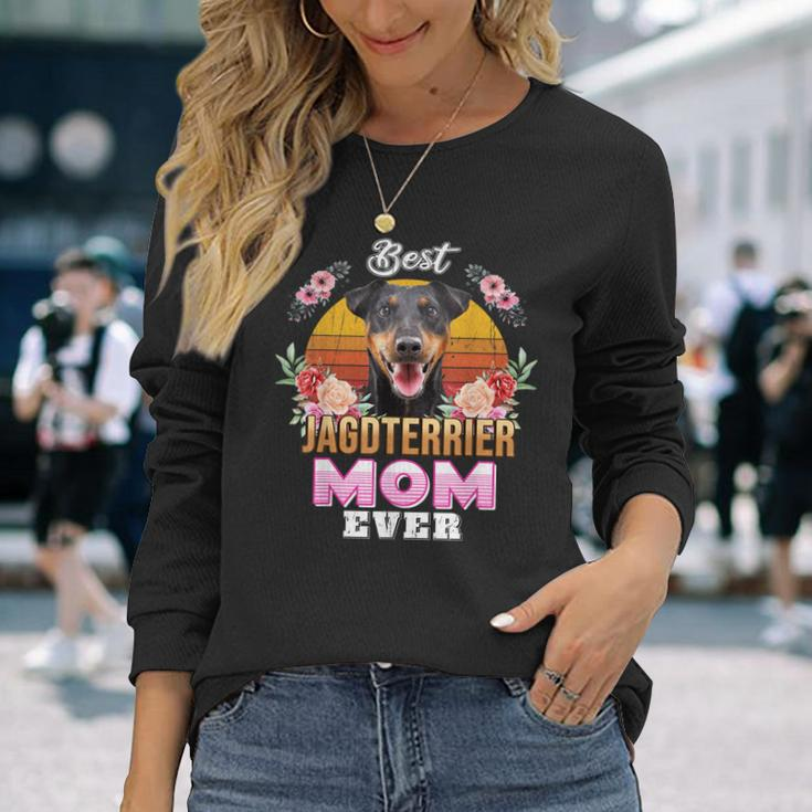 Vintage Beste Jagdterrier Mama Langarmshirts, Perfektes Muttertagsgeschenk Geschenke für Sie