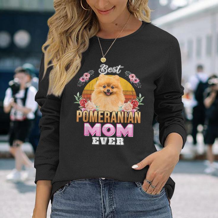 Vintage Beste Pommersche Mutter Tee, Hund Mama Muttertag Langarmshirts Geschenke für Sie