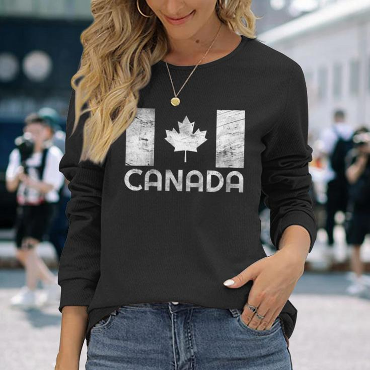 Vintage Canada Flag Shirt Canada Day V3 Long Sleeve T-Shirt T-Shirt Gifts for Her