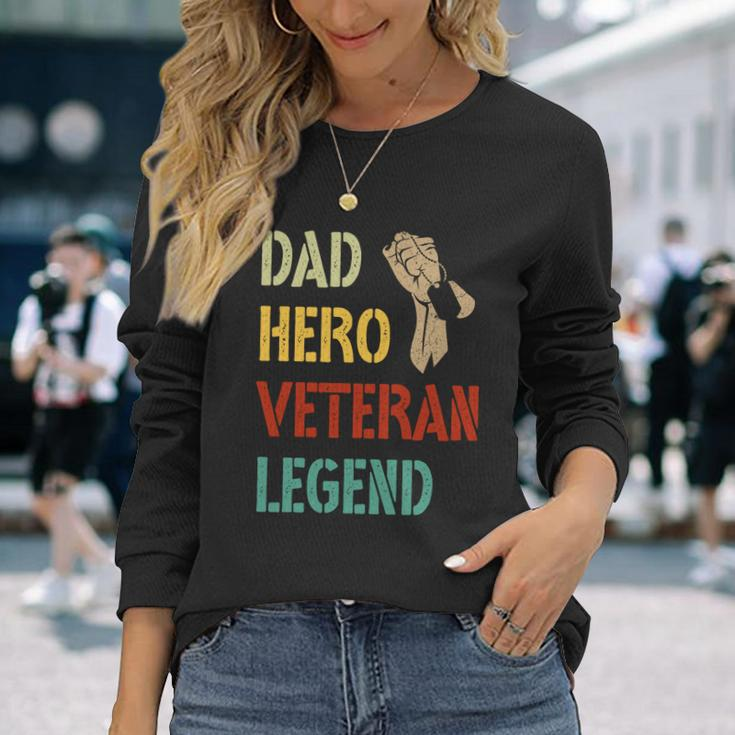 Vintage Dad Hero Veteran Legend V2 Long Sleeve T-Shirt Gifts for Her