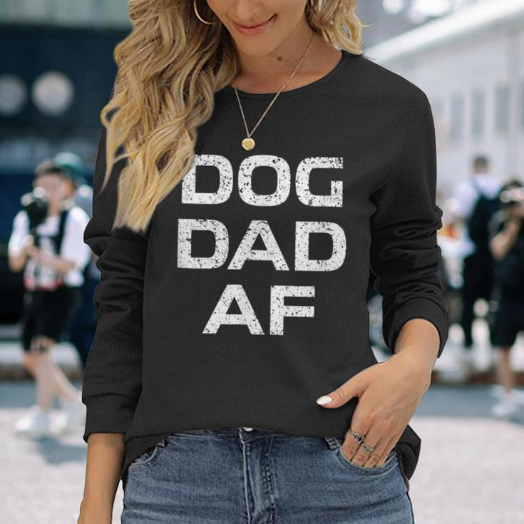 Vintage Dog Dad Af Mans Best Friend Long Sleeve T-Shirt T-Shirt Gifts for Her