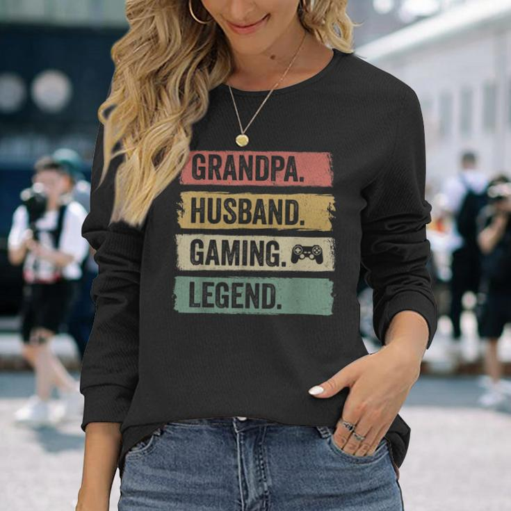 Vintage Ehemann Opa Gaming Legende Gamer Opa Langarmshirts Geschenke für Sie