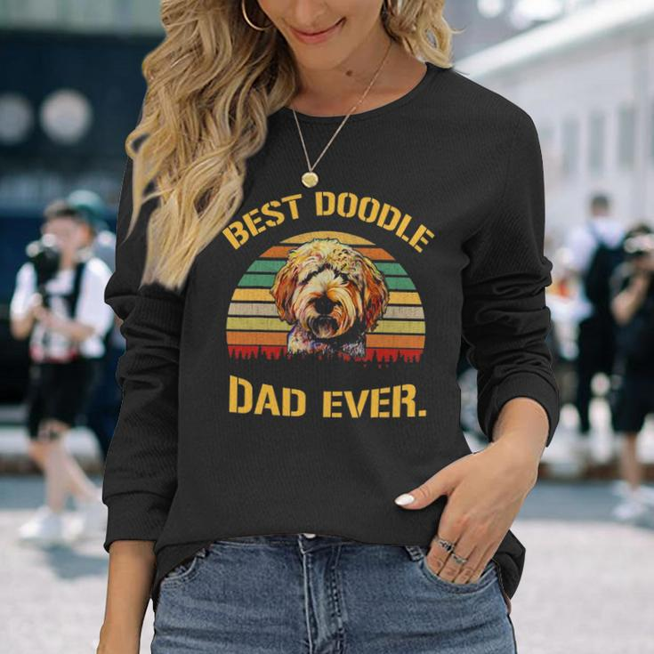 Vintage Goldendoodle Dad Best Doodle Dad Ever V2 Long Sleeve T-Shirt Gifts for Her