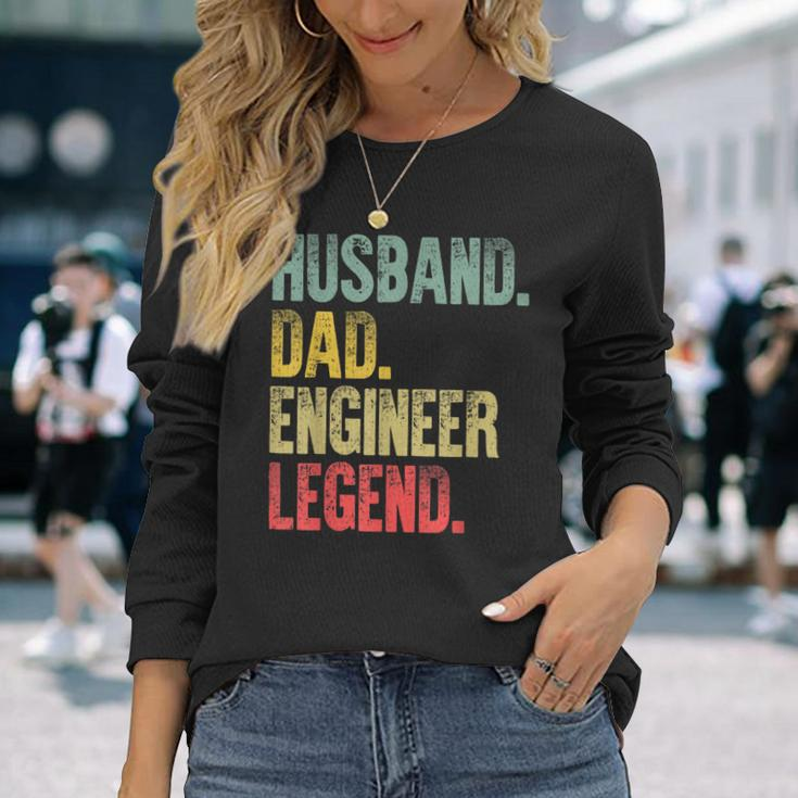 Vintage Husband Dad Engineer Legend Retro Long Sleeve T-Shirt Gifts for Her