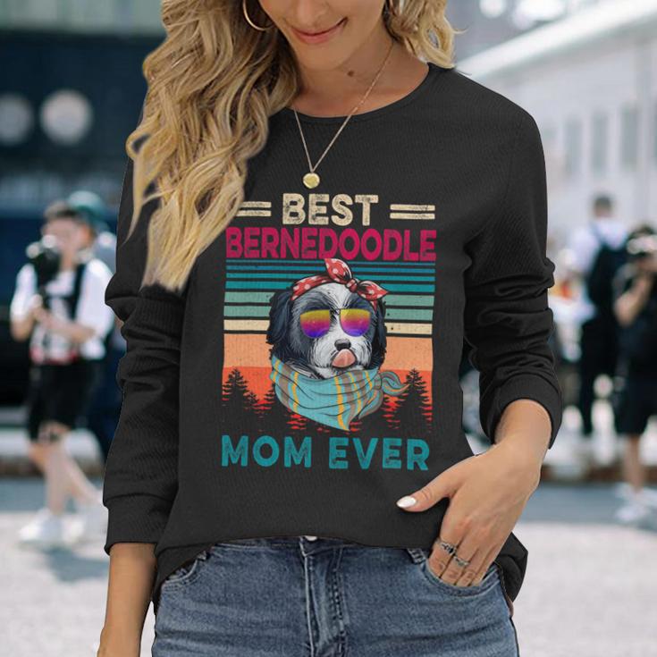 Vintage Retro Best Bernedoodle Mom Ever Cool Dog Mother Day Long Sleeve T-Shirt Gifts for Her