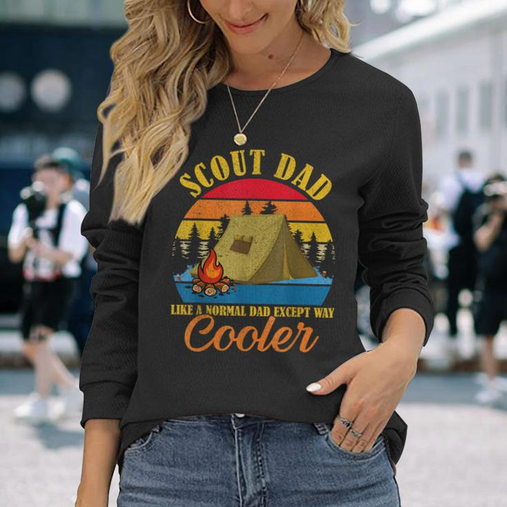 Vintage Scout Dad Except Way Cooler Normal Dad Fathers Day Long Sleeve T-Shirt Gifts for Her