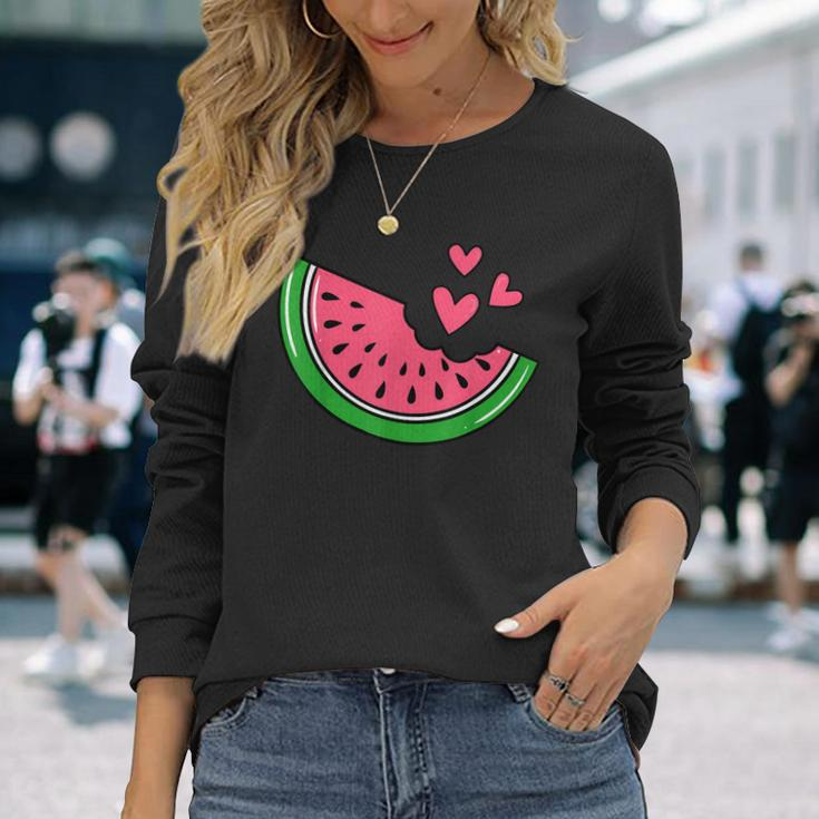 Watermelon Slice Melon Summer Vacation Season Fruit Lovers Long Sleeve T-Shirt T-Shirt Gifts for Her