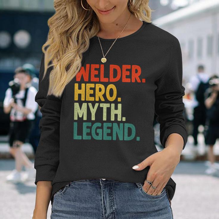 Welder Hero Myth Legend Retro Vintage Schweißen Langarmshirts Geschenke für Sie