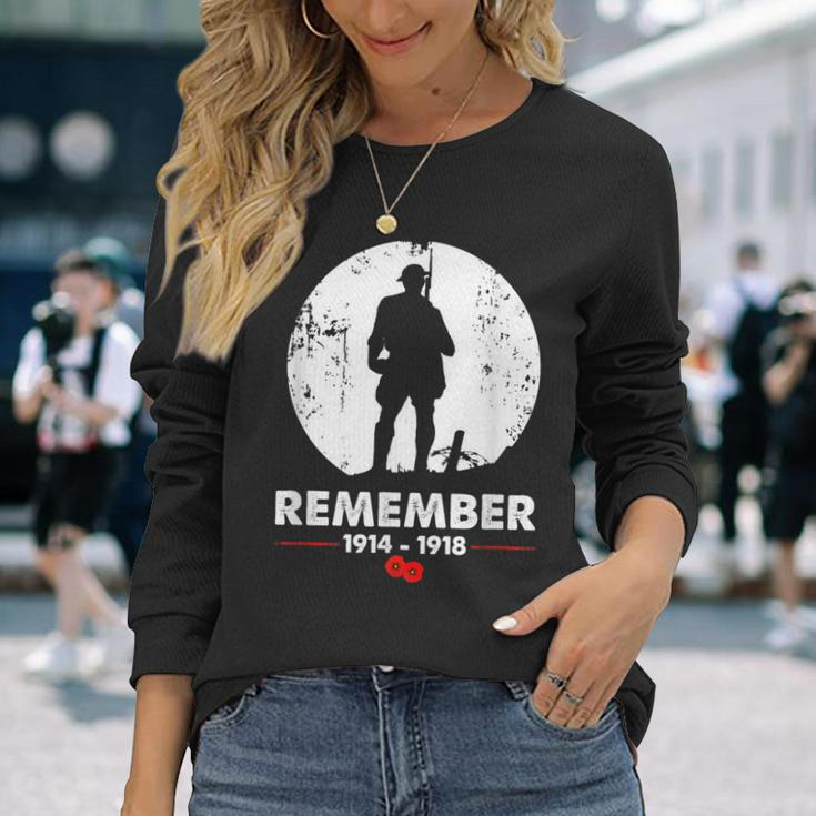 World War 1 Remember First World War Long Sleeve T-Shirt Gifts for Her