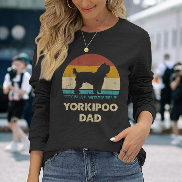 Yorkipoo Dad For Men Yorkipoo Dog Lovers Vintage Dad Long Sleeve T-Shirt Gifts for Her