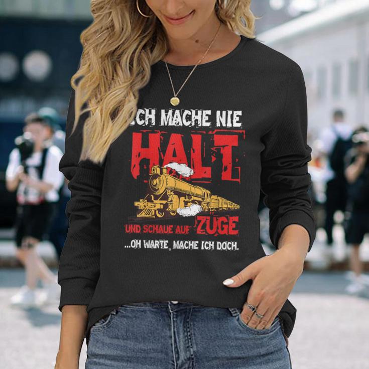 Zug Train Schaffner Bahn Mann Junge Geschenk Eisenbahn Langarmshirts Geschenke für Sie