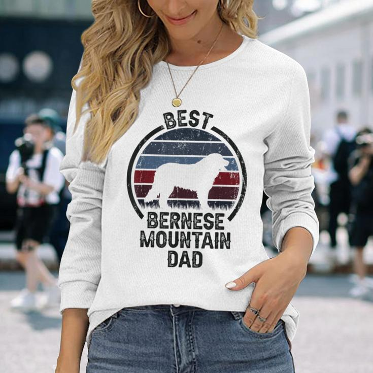 Best Dog Father Dad Vintage Berner Bernese Mountain Long Sleeve T-Shirt Gifts for Her