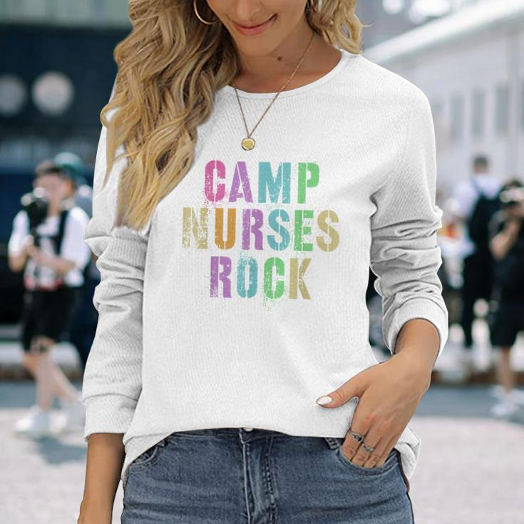 Camp Nurses Rocks Camping Medical Crew Long Sleeve T-Shirt Gifts for Her