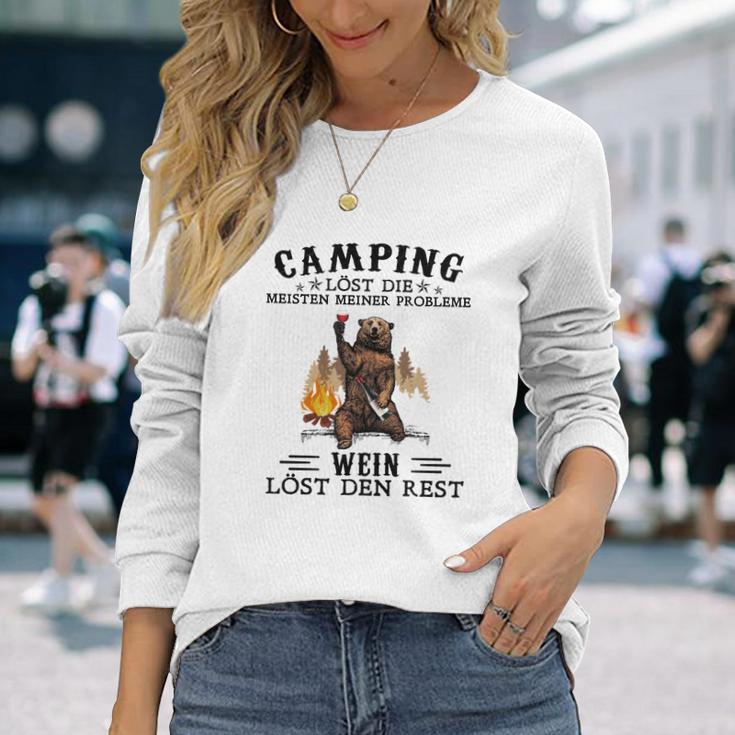 Camping und Wein Langarmshirts - Camping löst Probleme, Wein den Rest Geschenke für Sie