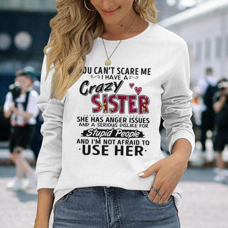 You Cant Scare Me I Have A Crazy Bestie Leopard Pink Standard Long Sleeve T-Shirt Gifts for Her