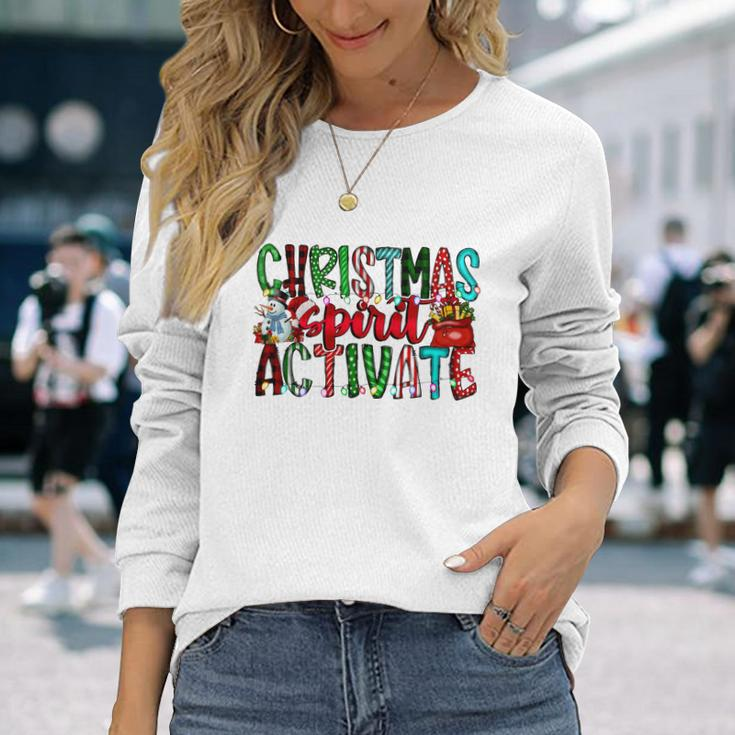 Christmas Spirit Activate Christmas Xmas V2 Long Sleeve T-Shirt Gifts for Her