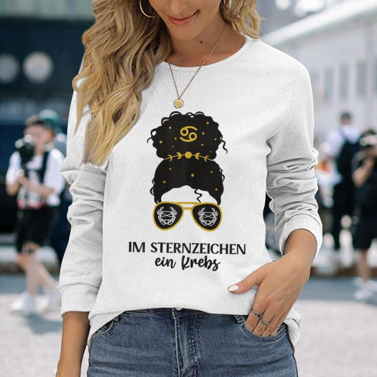 Damen Krebs Zodiac Langarmshirts, Sternzeichen Geburtstag Design Geschenke für Sie