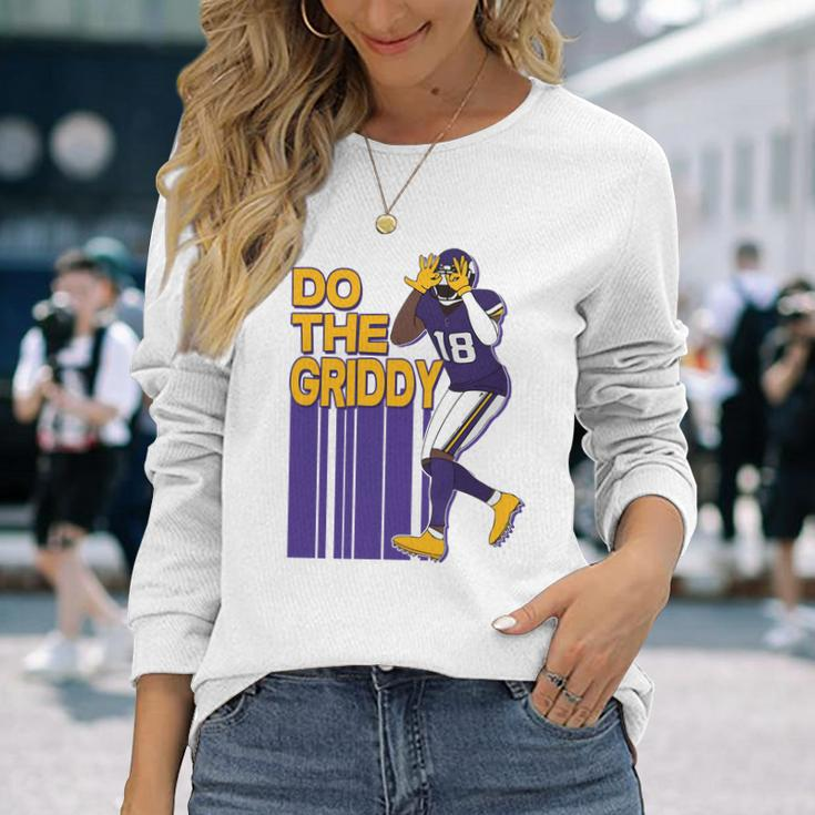 Football Do The Griddy Touchdown Dance V3 Long Sleeve T-Shirt Gifts for Her