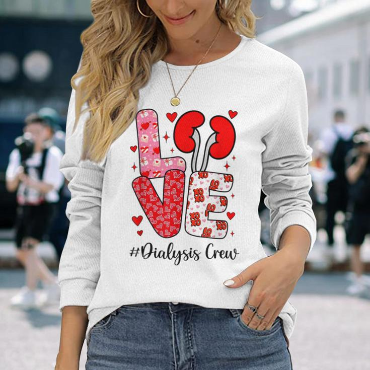 Love Dialysis Crew Valentines Nurse Group Nursing Long Sleeve T-Shirt Gifts for Her