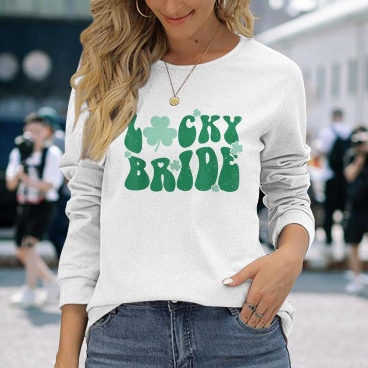 Lucky Bride Shamrock St Patricks Day Bachelorette Party Long Sleeve T-Shirt T-Shirt Gifts for Her