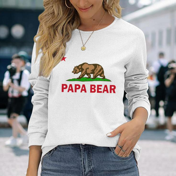Papa Bear California Republic Long Sleeve T-Shirt Gifts for Her
