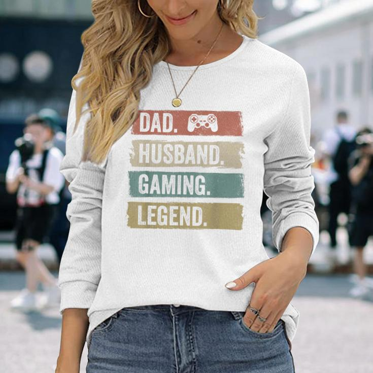 Papa Ehemann Gaming Legende Vintage Videospieler Papa Vater Langarmshirts Geschenke für Sie