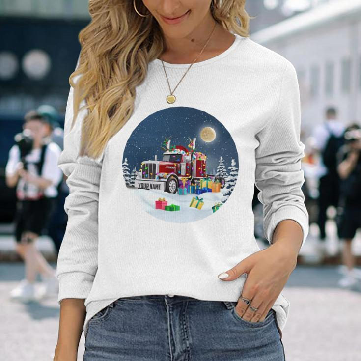 For Trucker Porcelain Ornament Circle Long Sleeve T-Shirt Gifts for Her