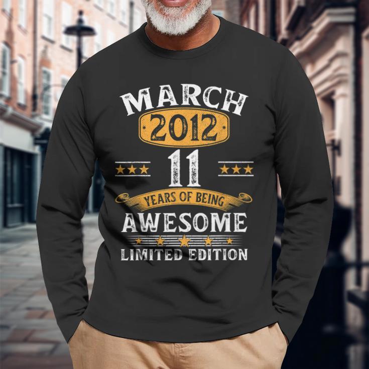 11 Geburtstag Geschenke Mann Frau Jahrgang März 2012 Langarmshirts Geschenke für alte Männer