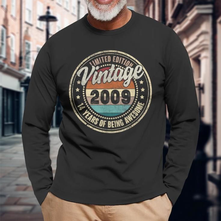 14 Year Old Gifts Made In 2009 Vintage 14Th Birthday Retro Men Women Long Sleeve T-shirt Graphic Print Unisex Gifts for Old Men
