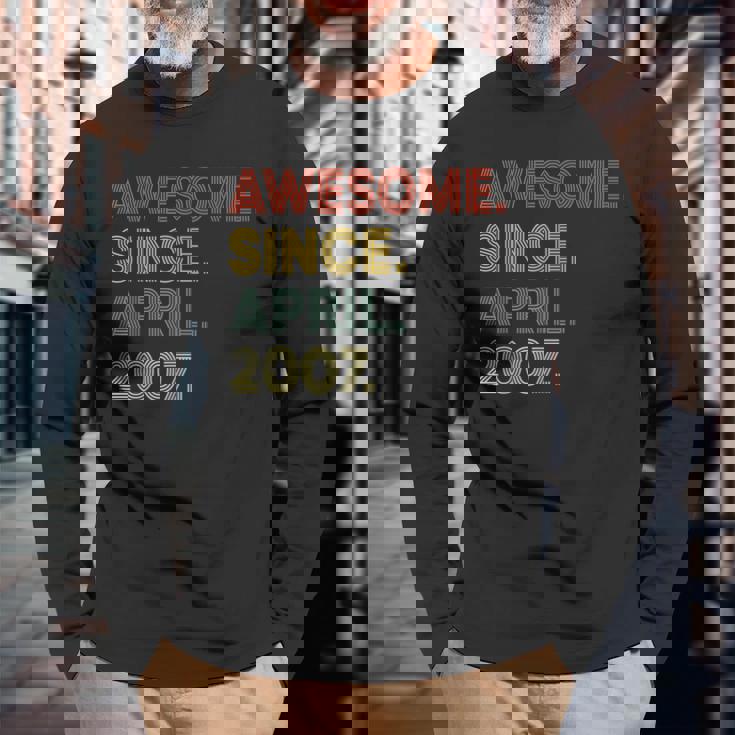 16 Year Old Awesome Since April 2007 16Th Birthday Long Sleeve T-Shirt Gifts for Old Men