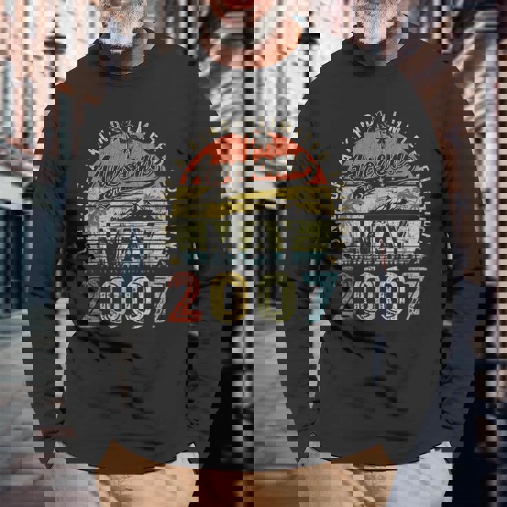 16 Year Old Awesome Since May 2007 16Th Birthday Long Sleeve T-Shirt Gifts for Old Men