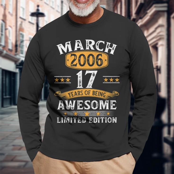 17 Geburtstag Geschenke Mann Frau Jahrgang März 2006 Langarmshirts Geschenke für alte Männer