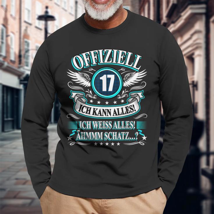 17 Geburtstag Lustig Offiziell 17 Ich Kann AllesSchatz Langarmshirts Geschenke für alte Männer