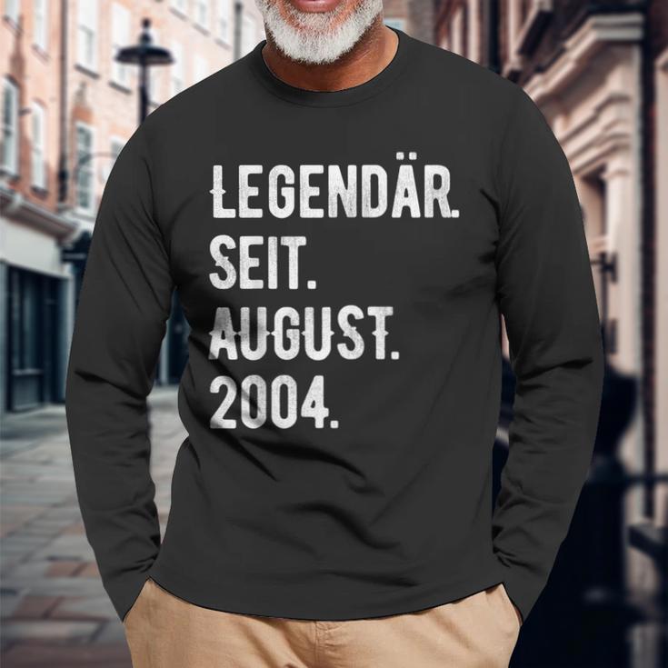 19 Geburtstag Geschenk 19 Jahre Legendär Seit August 2004 Langarmshirts Geschenke für alte Männer