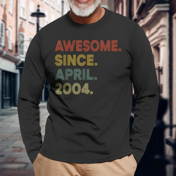 19 Year Old Awesome Since April 2004 19Th Birthday Long Sleeve T-Shirt Gifts for Old Men