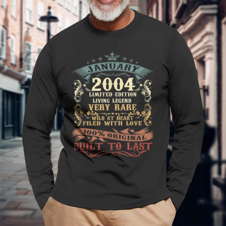 19 Years Old Decoration January 2004 19Th Birthday Long Sleeve T-Shirt Gifts for Old Men