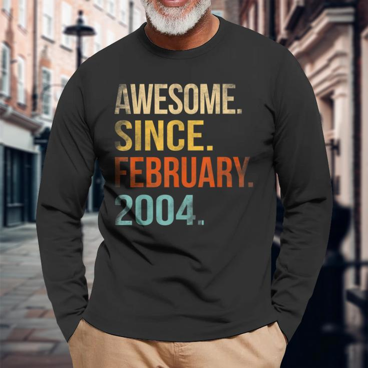 19Th Birthday 19 Year Old Awesome Since February 2004 Long Sleeve T-Shirt Gifts for Old Men
