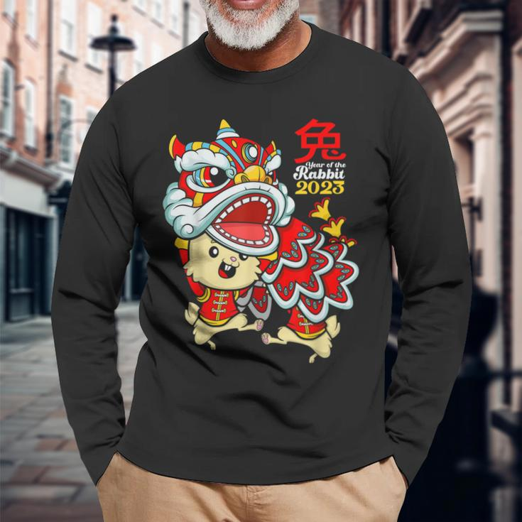 2023 Year Of The Rabbit Chinese New Year Zodiac Lunar Bunny Long Sleeve T-Shirt Gifts for Old Men