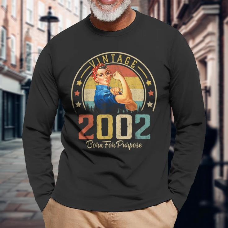 21 Years Old Birthday Vintage 2002 21St Birthday Long Sleeve T-Shirt Gifts for Old Men