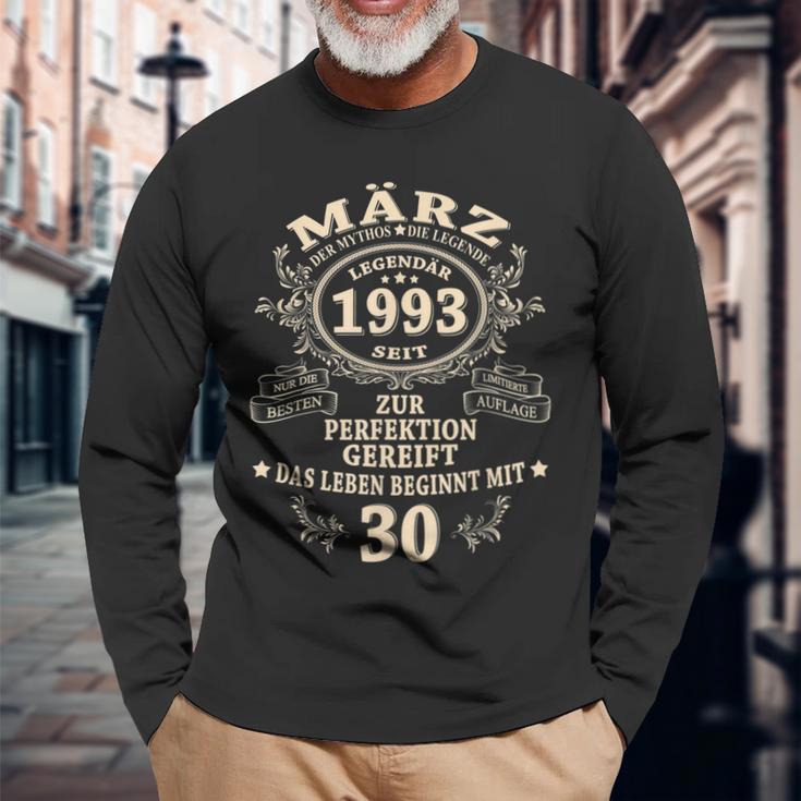 30 Geburtstag Geschenk Mann Mythos Legende März 1993 Langarmshirts Geschenke für alte Männer