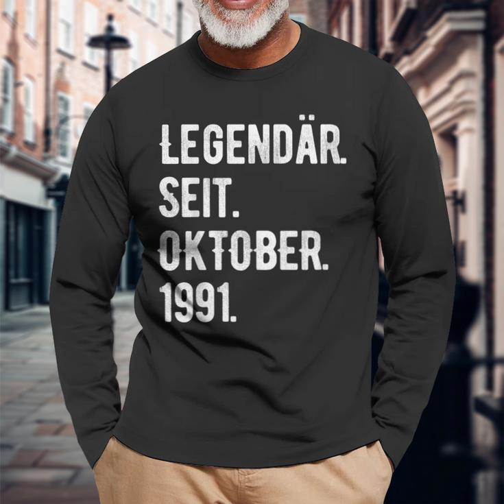 32 Geburtstag Geschenk 32 Jahre Legendär Seit Oktober 1991 Langarmshirts Geschenke für alte Männer