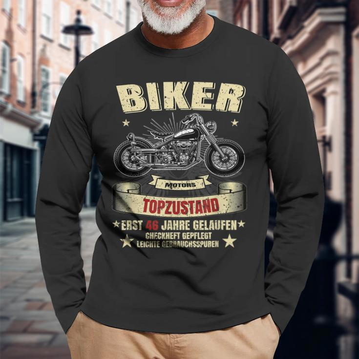 46. Geburtstag Herren Biker Langarmshirts, Motorrad Legenden Design Geschenke für alte Männer