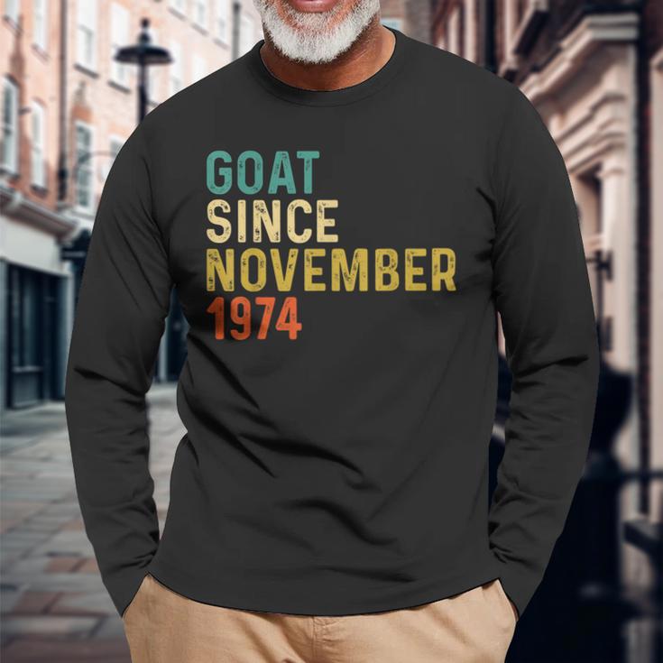 48 Geburtstag 48 Jahre Alte Ziege Seit November 1974 Langarmshirts Geschenke für alte Männer