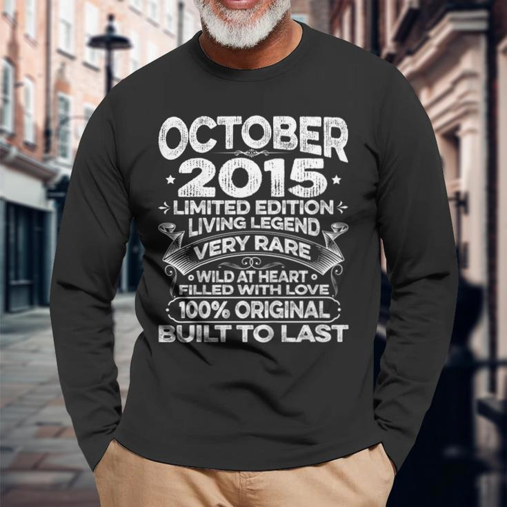 4Th Birthday Vintage Born In October 2015 4 Years Old Long Sleeve T-Shirt T-Shirt Gifts for Old Men