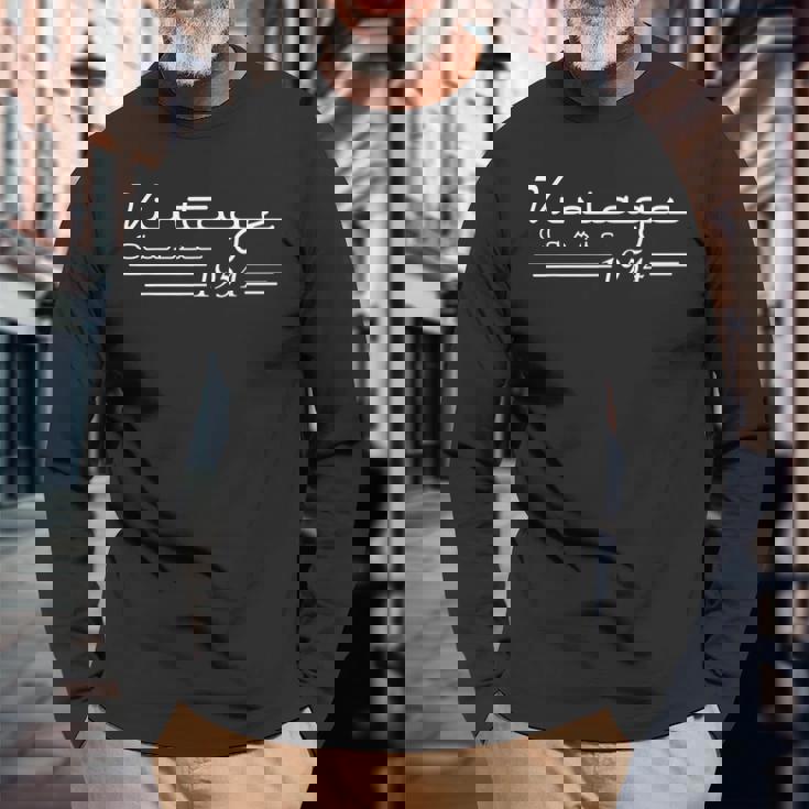 65Th Birthday 65 Years Old 65Th Vintage Retro 1954 Birthday Long Sleeve T-Shirt Gifts for Old Men