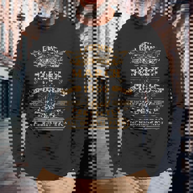 67 Years Old Legends Born In March 1956 67Th Birthday Long Sleeve T-Shirt Gifts for Old Men