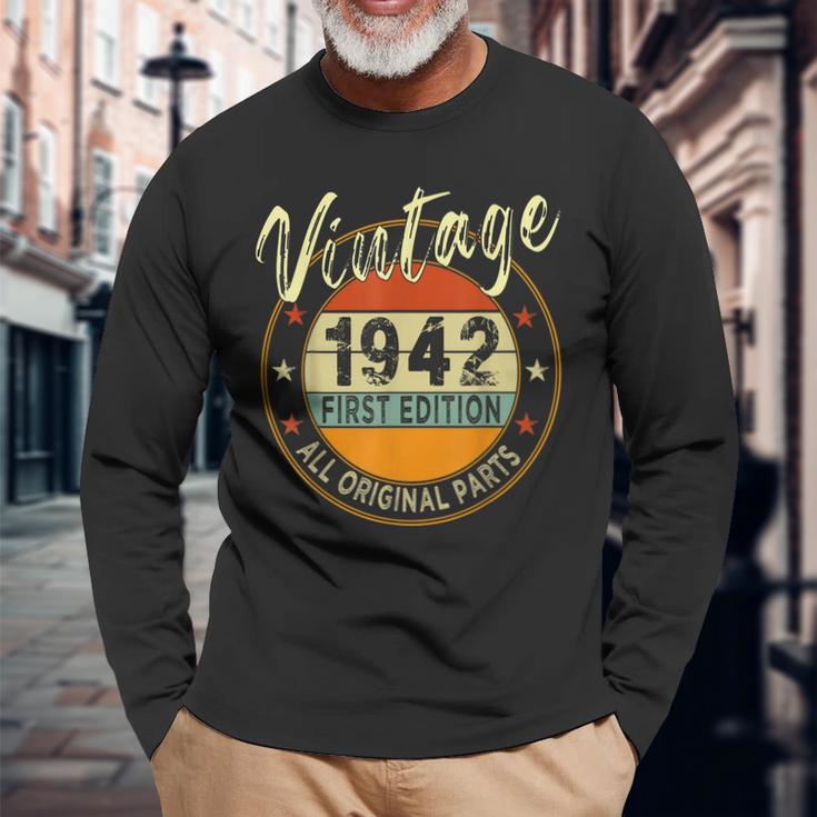 80 Geburtstag Farben Geboren Im Jahr 1942 80 Jahre Vintage Langarmshirts Geschenke für alte Männer